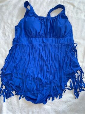 Cupshe Cobalt Blue Fringe One-Piece Swimsuit